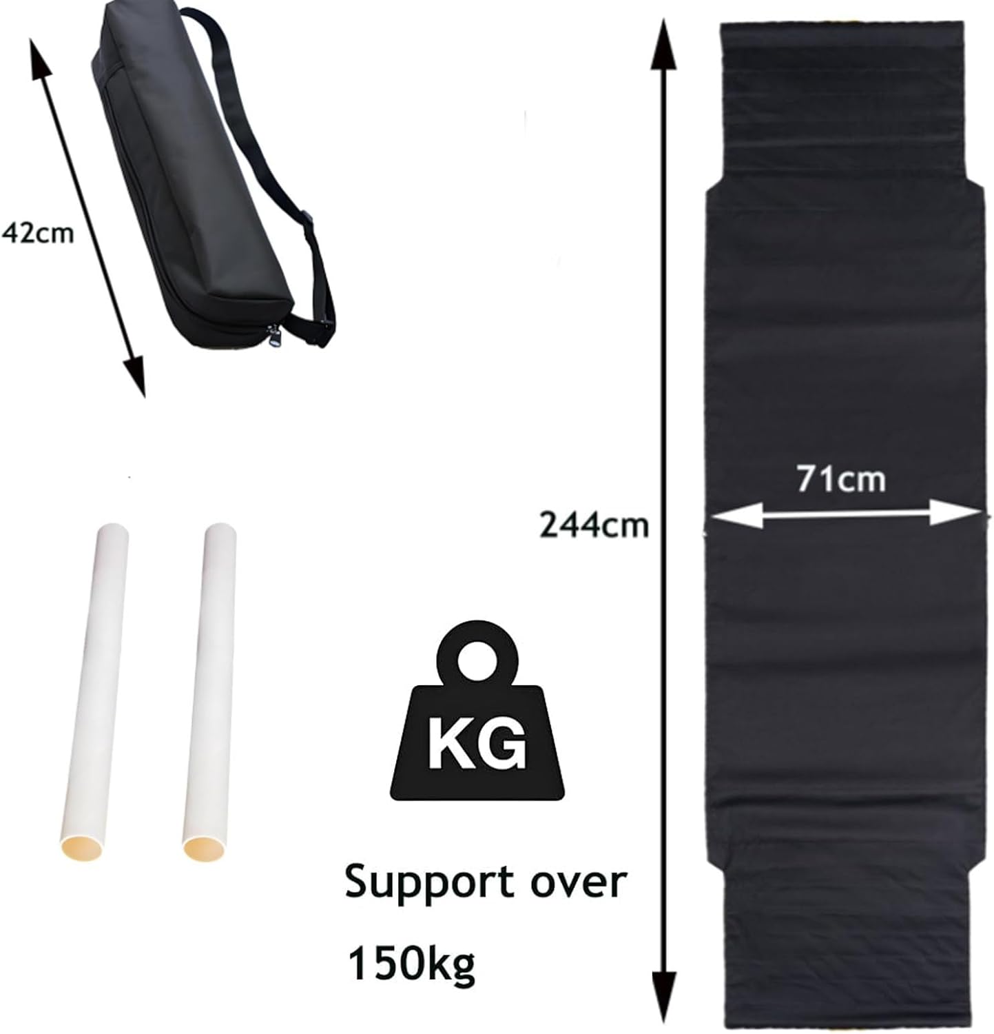 Truck Day Cab Hammock is Semi Comfortable Sleeping Solution for Trucks, 96In L x 27.8In W, 330 lbs Max Weight, Black Vehicle Hammock Best Gift for Driver,