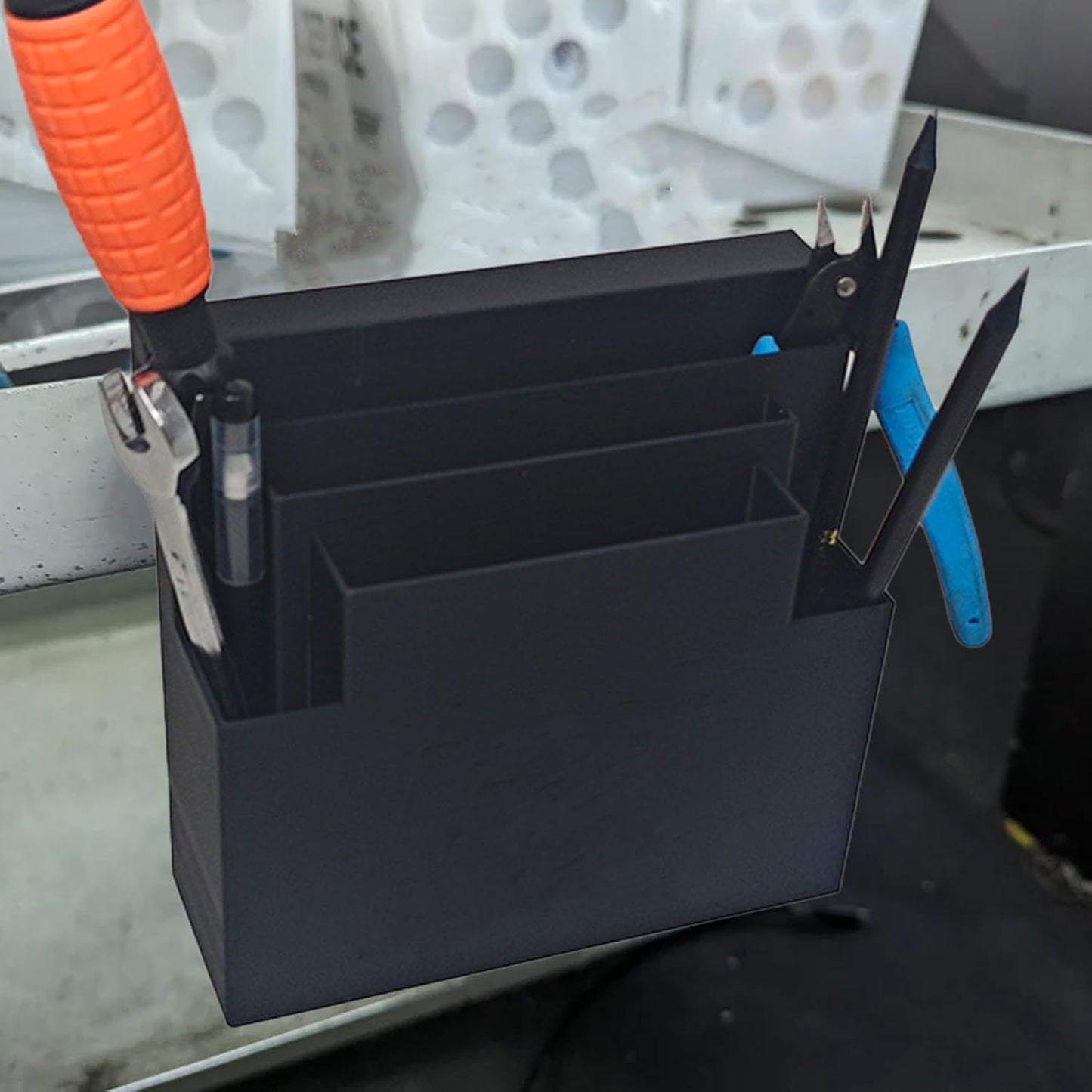 Storage Holder for Mail Carrier USPS/LLV, Detachable Postal Mail Truck Car Organizer, Scanner Clips to it, Pens, Scanner Clips，Small Tools, Markers and compartments for Mail & Forms, Gift for Mailers