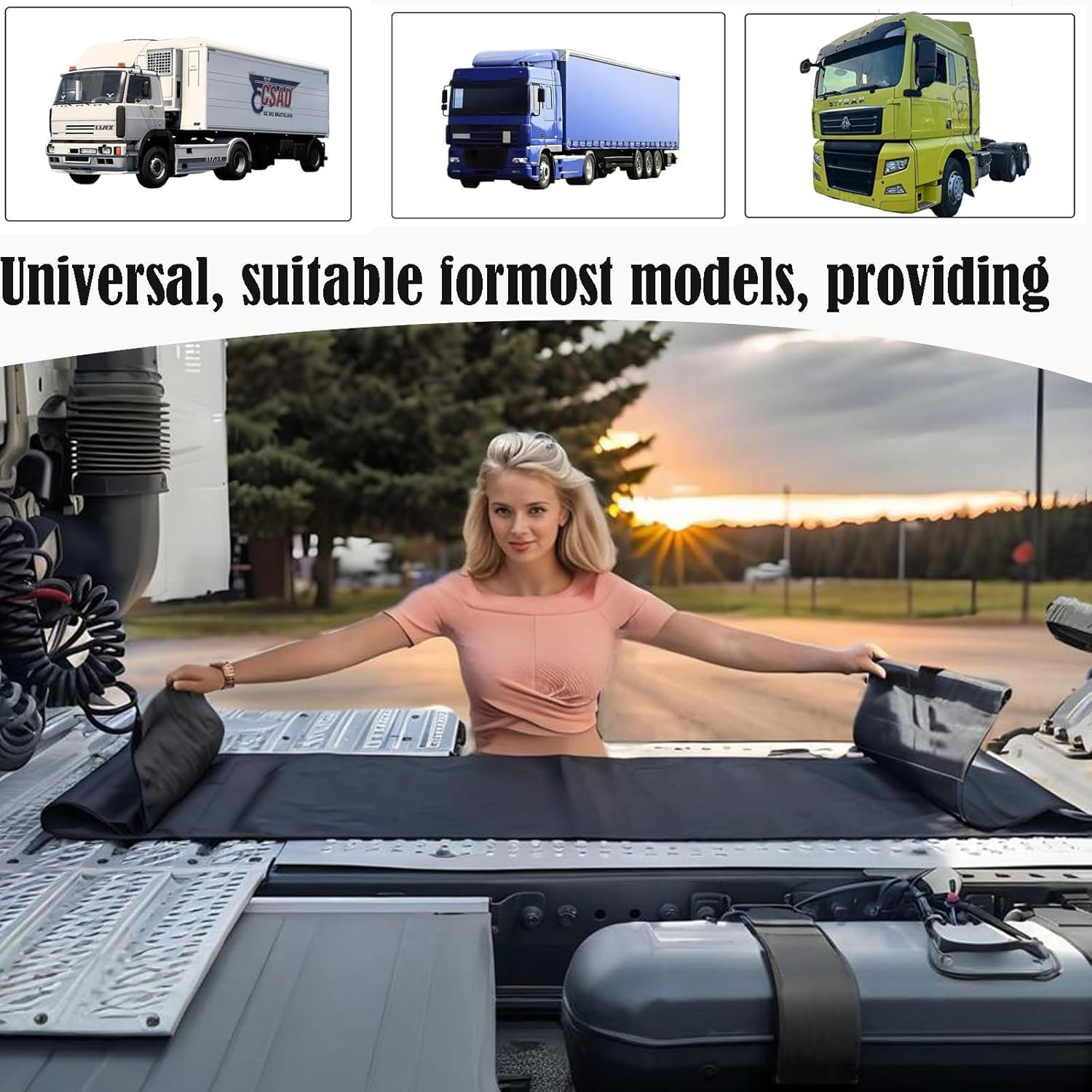 Truck Day Cab Hammock is Semi Comfortable Sleeping Solution for Trucks, 96In L x 27.8In W, 330 lbs Max Weight, Black Vehicle Hammock Best Gift for Driver,