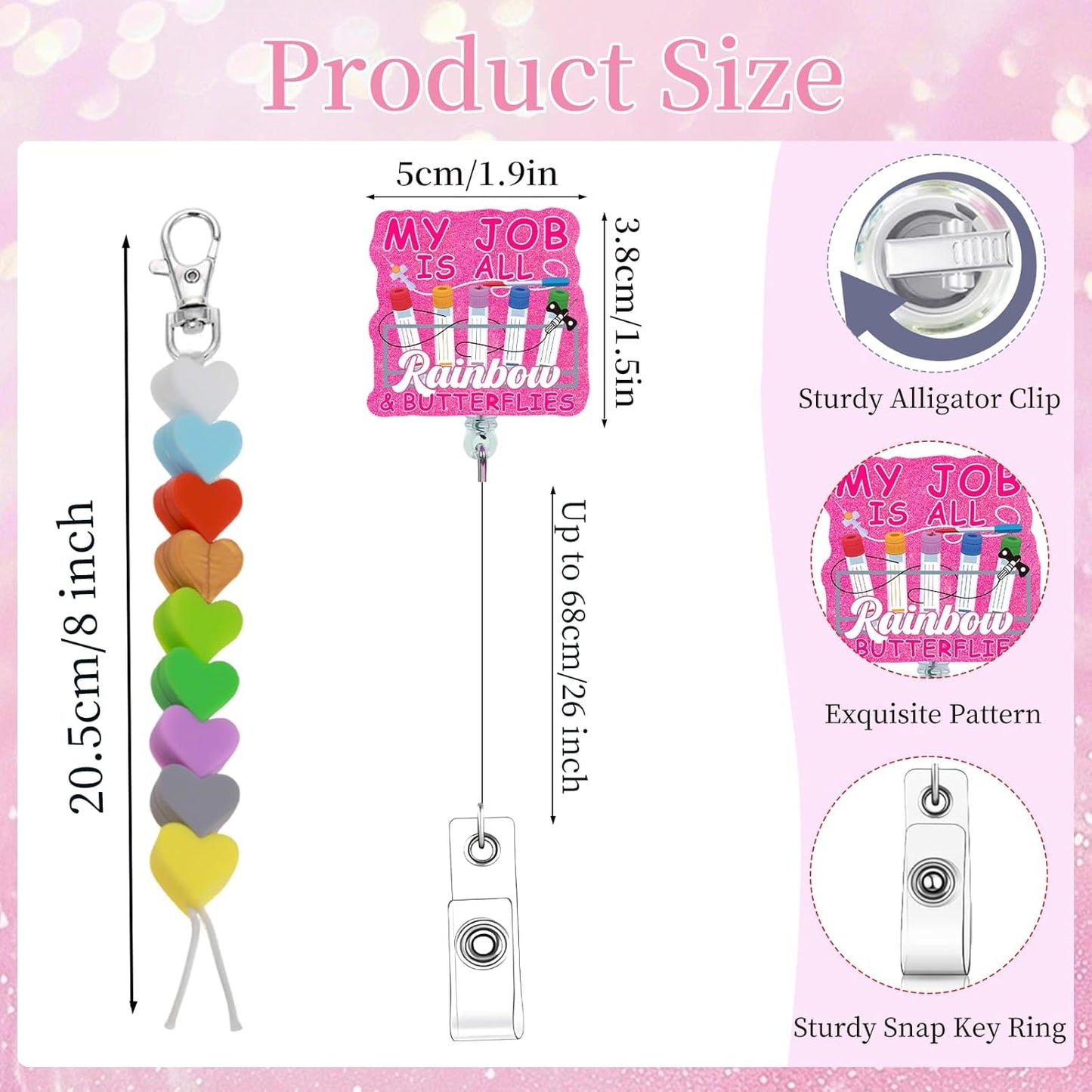 Order of Draw Badge Reel - Phlebotomy Badge Reel with Reference Card Beads Phlebotomist Badge Holder with ID Clip for Nurse Student Hospital Work Gifts RN Badge Buddy Phlebotomist Essentials