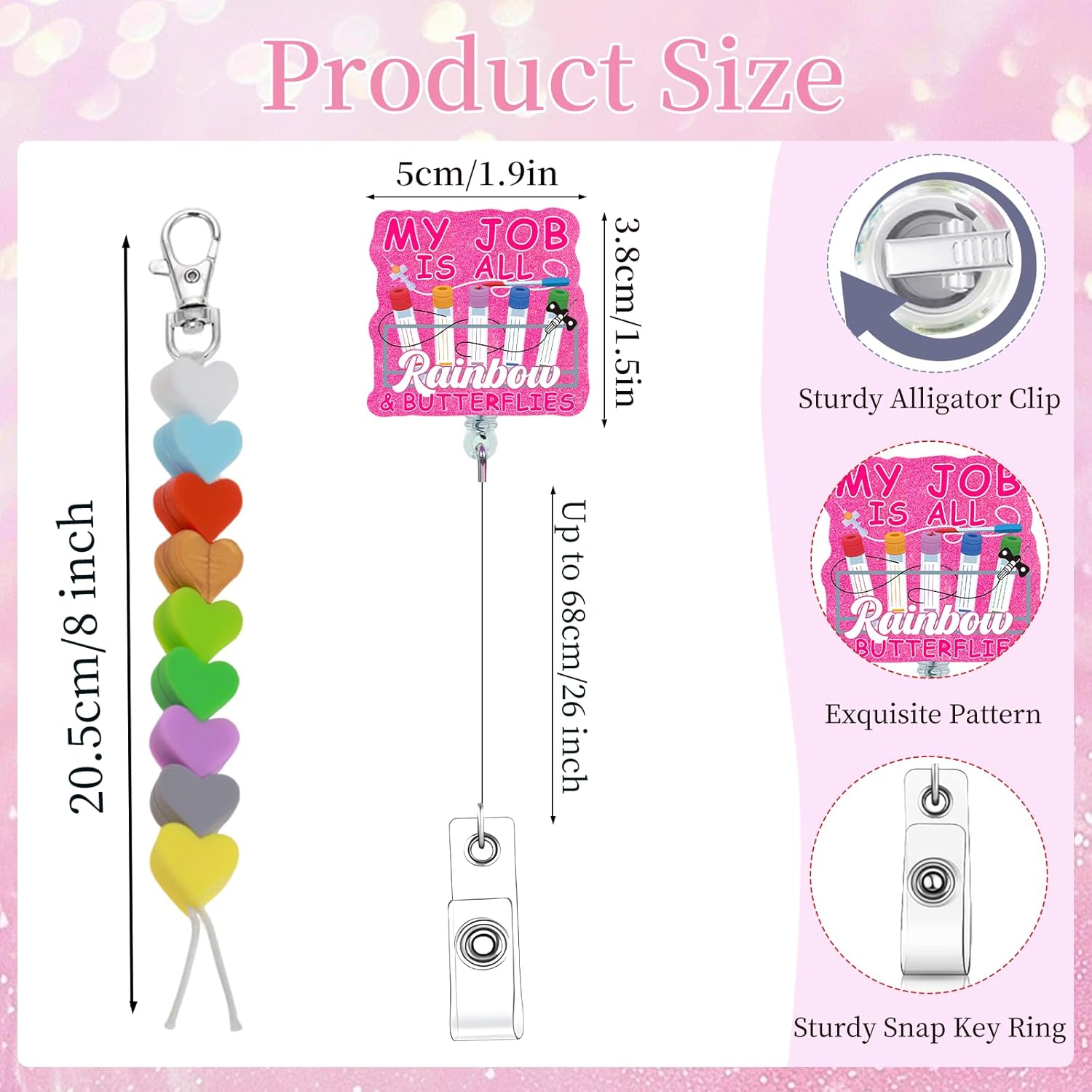 Order of Draw Badge Reel - Phlebotomy Badge Reel with Reference Card Beads Phlebotomist Badge Holder with ID Clip for Nurse Student Hospital Work Gifts RN Badge Buddy Phlebotomist Essentials