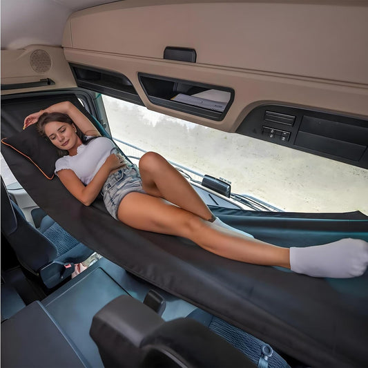 Truck Day Cab Hammock, Semi Truck Sleeping Solution, Black, Support Over 150kg, Comfortable Rest Platform, Best Gift for Driver